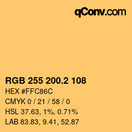 カラーコード: RGB 255 200.2 108 | qconv.com