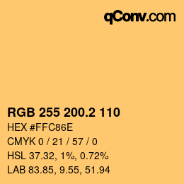 Color code: RGB 255 200.2 110 | qconv.com