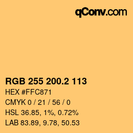 Color code: RGB 255 200.2 113 | qconv.com
