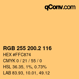 カラーコード: RGB 255 200.2 116 | qconv.com