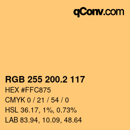 カラーコード: RGB 255 200.2 117 | qconv.com