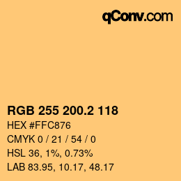 Color code: RGB 255 200.2 118 | qconv.com