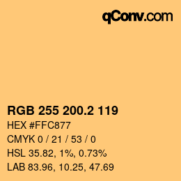Color code: RGB 255 200.2 119 | qconv.com