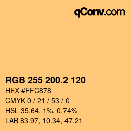 Color code: RGB 255 200.2 120 | qconv.com