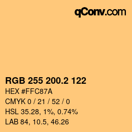 カラーコード: RGB 255 200.2 122 | qconv.com