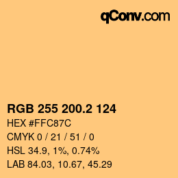 カラーコード: RGB 255 200.2 124 | qconv.com