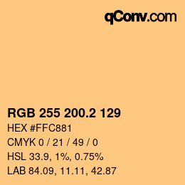 Color code: RGB 255 200.2 129 | qconv.com
