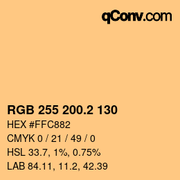 カラーコード: RGB 255 200.2 130 | qconv.com