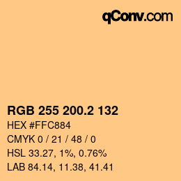 カラーコード: RGB 255 200.2 132 | qconv.com