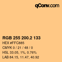 カラーコード: RGB 255 200.2 133 | qconv.com