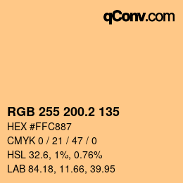 Farbcode: RGB 255 200.2 135 | qconv.com