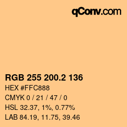 カラーコード: RGB 255 200.2 136 | qconv.com