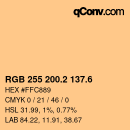 カラーコード: RGB 255 200.2 137.6 | qconv.com