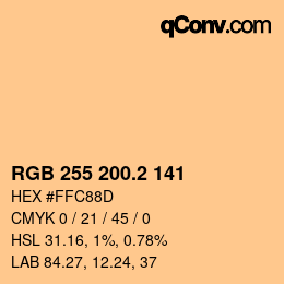Color code: RGB 255 200.2 141 | qconv.com