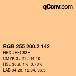 Color code: RGB 255 200.2 142 | qconv.com