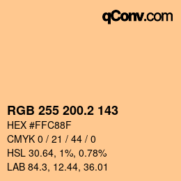 Color code: RGB 255 200.2 143 | qconv.com