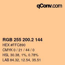 Color code: RGB 255 200.2 144 | qconv.com