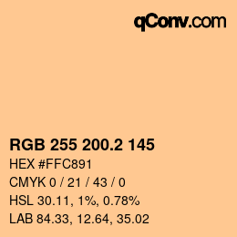 カラーコード: RGB 255 200.2 145 | qconv.com