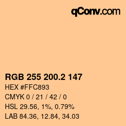 カラーコード: RGB 255 200.2 147 | qconv.com