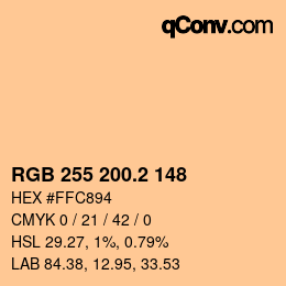 カラーコード: RGB 255 200.2 148 | qconv.com