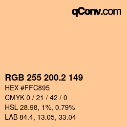 カラーコード: RGB 255 200.2 149 | qconv.com