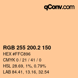 カラーコード: RGB 255 200.2 150 | qconv.com