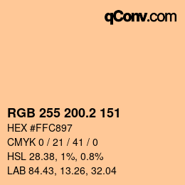 Color code: RGB 255 200.2 151 | qconv.com