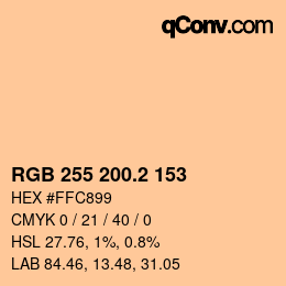 カラーコード: RGB 255 200.2 153 | qconv.com