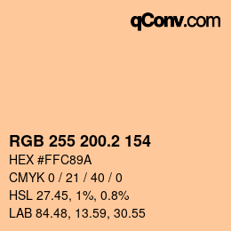 カラーコード: RGB 255 200.2 154 | qconv.com