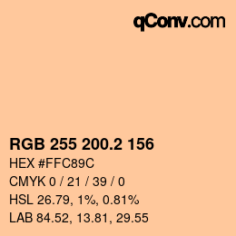 Color code: RGB 255 200.2 156 | qconv.com