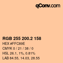 Color code: RGB 255 200.2 158 | qconv.com
