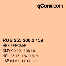 カラーコード: RGB 255 200.2 159 | qconv.com