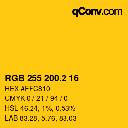 カラーコード: RGB 255 200.2 16 | qconv.com