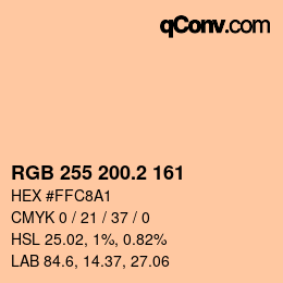 Color code: RGB 255 200.2 161 | qconv.com