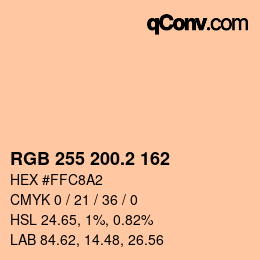 Color code: RGB 255 200.2 162 | qconv.com