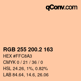 カラーコード: RGB 255 200.2 163 | qconv.com