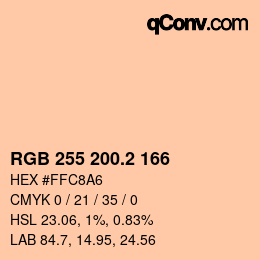 カラーコード: RGB 255 200.2 166 | qconv.com