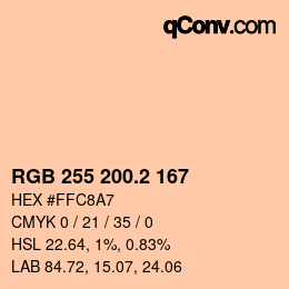 Color code: RGB 255 200.2 167 | qconv.com