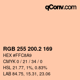 Color code: RGB 255 200.2 169 | qconv.com