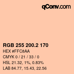 Color code: RGB 255 200.2 170 | qconv.com