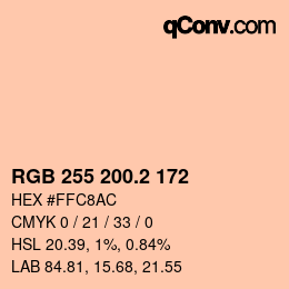Color code: RGB 255 200.2 172 | qconv.com