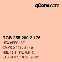 Color code: RGB 255 200.2 175 | qconv.com