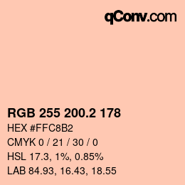 カラーコード: RGB 255 200.2 178 | qconv.com