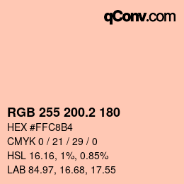 カラーコード: RGB 255 200.2 180 | qconv.com