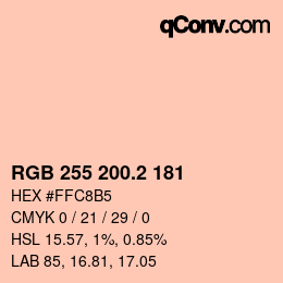 Color code: RGB 255 200.2 181 | qconv.com