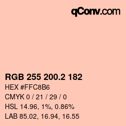 Color code: RGB 255 200.2 182 | qconv.com