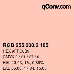 カラーコード: RGB 255 200.2 185 | qconv.com