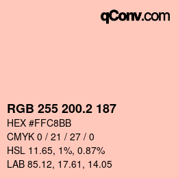 Color code: RGB 255 200.2 187 | qconv.com
