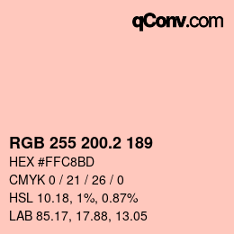 Color code: RGB 255 200.2 189 | qconv.com