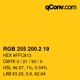 カラーコード: RGB 255 200.2 19 | qconv.com